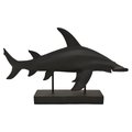 Plutus Brands Plutus Brands PBTH94605 Resin Hammerhead Shark on Base Statues; Black PBTH94605